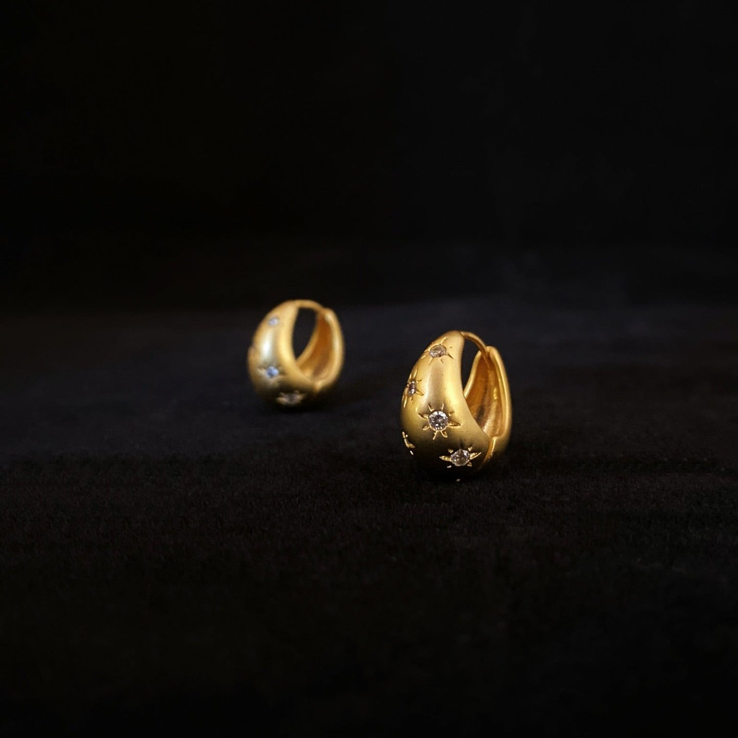 Golden Starry Hoop Earrings